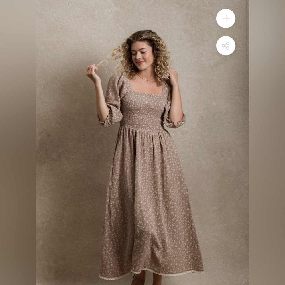 Neuflora Brown Floral Loveland Dress